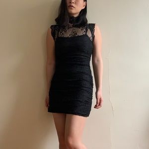 Lacey black mini dress, size small